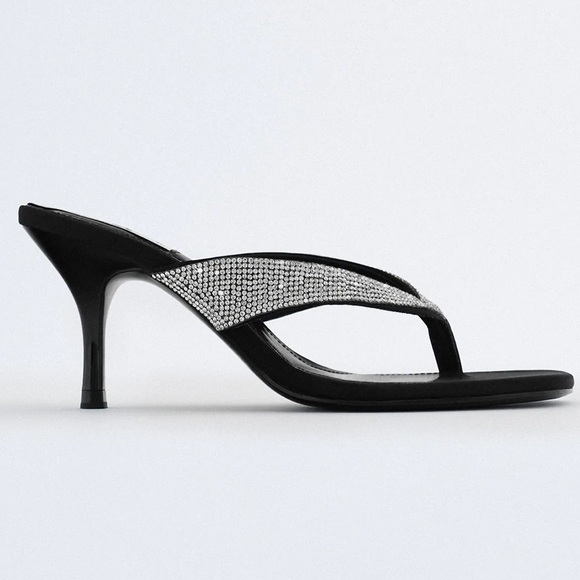 Zara SHINY Rhinestones Bejeweled HIGH-HEEL SANDALS